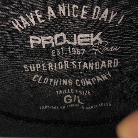 Projek and Co Grey, red embroidered button up Tee - Picture 4 of 5